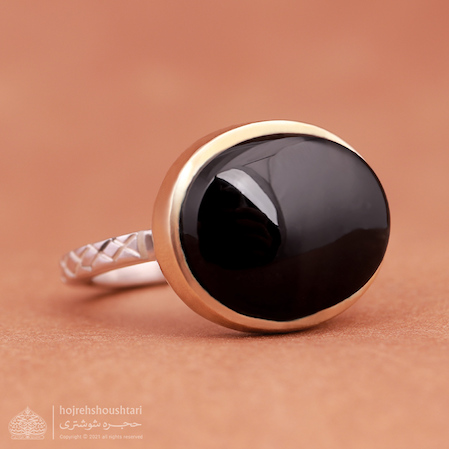 انگشتر عقیق مشکی T1894