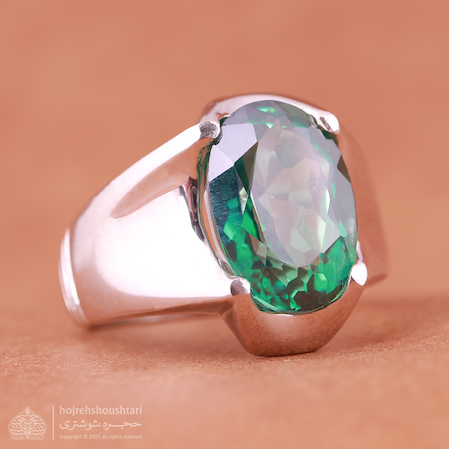 انگشتر نقره توپاز سبز T1827