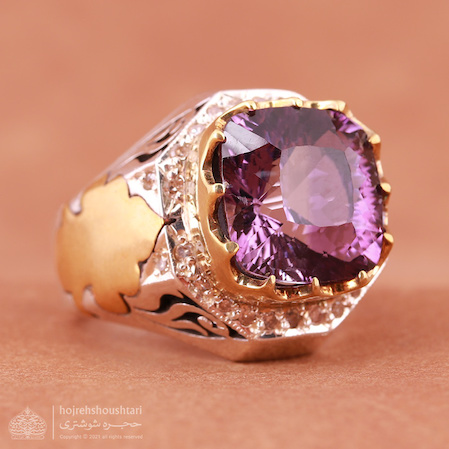 انگشتر آمیتیست مردانه T1843