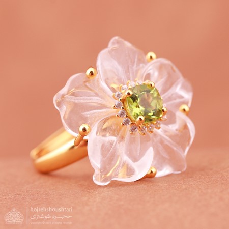 انگشتر زبرجد طرح گل D2007
