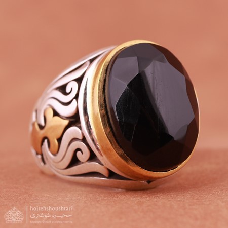 انگشتر عقیق مشکی T1632