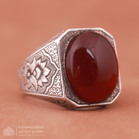 انگشتر مردانه عقیق یمنی کبدی