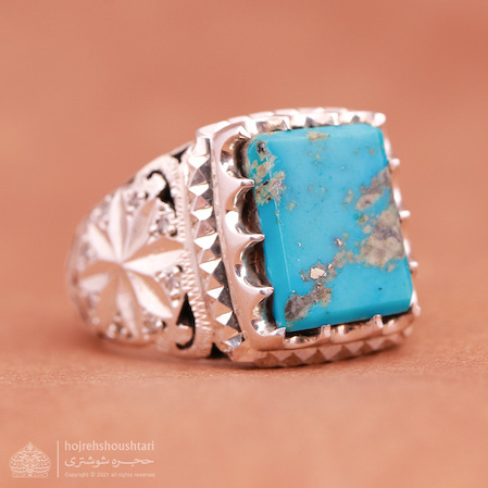 انگشتر فیروزه چهارگوش T1902